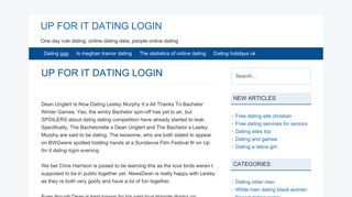 up for it dating login