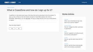 What is CoastZone and how do I sign up for it? - Coast to Coast AM Help