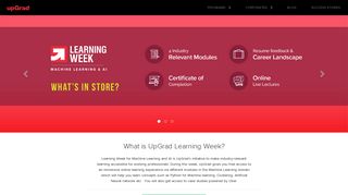 UpGrad Learning Week | Machine Learning & AI