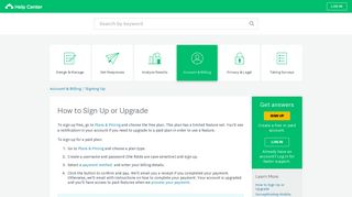 How to Sign Up or Upgrade - SurveyMonkey Help Center