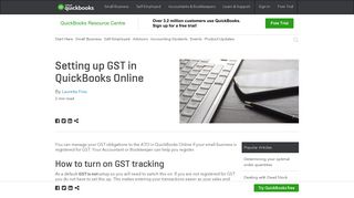 Setting Up GST In QuickBooks Online | QuickBooks Australia
