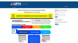Online Admission Application - UPH