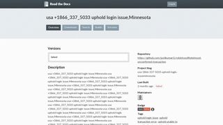 usa +1866_337_5033 uphold login issue,Minnesota | Read the Docs