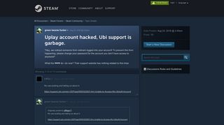 Uplay account hacked, Ubi support is garbage. :: Steam Community