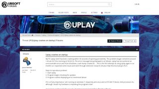 Uplay crashes on startup - Ubisoft Forums