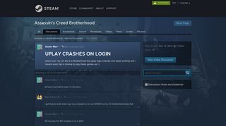 UPLAY CRASHES ON LOGIN :: Assassin's Creed Brotherhood ...