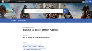 Changing my Ubisoft Account password - Ubisoft Support