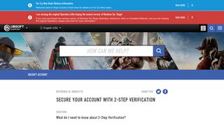 Secure your account with 2-Step Verification - Ubisoft Support