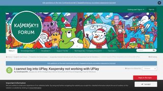 I cannot log into UPlay, Kaspersky not working with UPlay ...