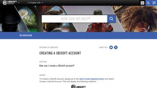 Creating a Ubisoft account - Ubisoft Support