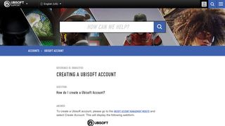 Creating a Ubisoft Account - Ubisoft Support