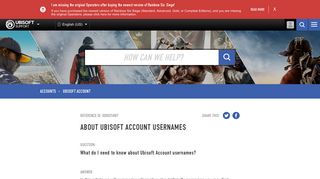 About Ubisoft Account usernames - Ubisoft Support