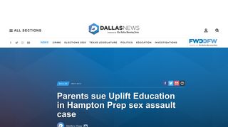 Parents sue Uplift Education in Hampton Prep sex assault case ...