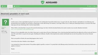 [Resolved] uploadable.ch won't work | AdGuard Forum