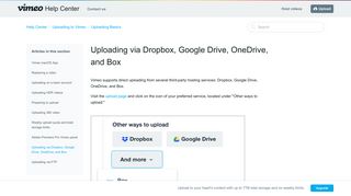 Uploading via Dropbox, Google Drive, OneDrive, and Box – Help Center