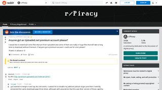 Anyone got an Uploaded.net premium account please? : Piracy - Reddit