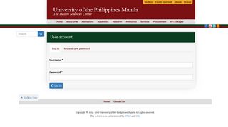 User account - University of the Philippines Manila