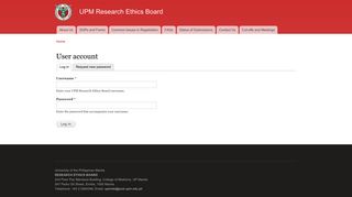 User account | UPM Research Ethics Board