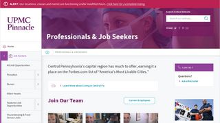 Professionals & Job Seekers | UPMC Pinnacle