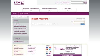 Don't know your password? - UPMC - Online Registration
