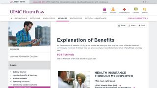 Explanation of Benefits (EOB) Tutorials | UPMC Health Plan