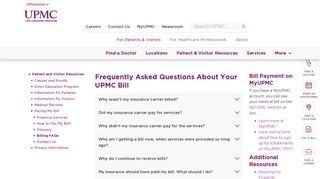 Frequently Asked Questions About Your UPMC Bill | UPMC ...
