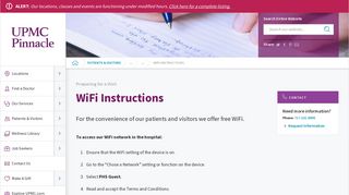 WiFi Instructions | Preparing for a Hospital Stay ... - UPMC Pinnacle
