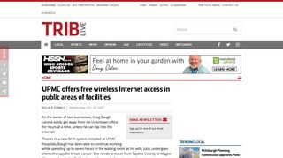 UPMC offers free wireless Internet access in public areas of facilities ...