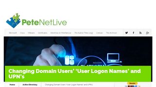 Changing Domain Users' 'User Logon Names' and UPN's | PeteNetLive