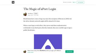 The Magic of uPort Login – Alex Morris – Medium