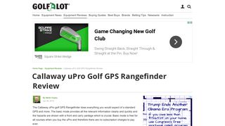 Callaway uPro Golf GPS Rangefinder Review - Golfalot