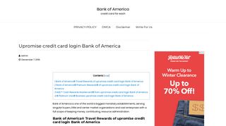 Upromise credit card login Bank of America - Bank of America