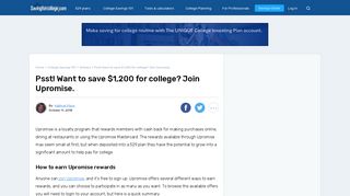 Psst! Want $1,200 for college? Join Upromise. - Saving for College