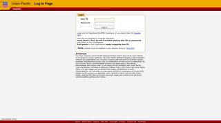 UP: Union Pacific: Log In Page
