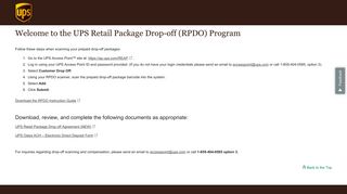 Welcome to the UPS Retail Package Drop-off Program : UPS - United ...