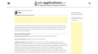 UPS Application, Jobs & Careers Online - Job-Applications.com