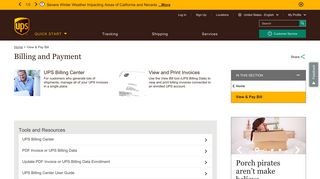 Billing and Payment: UPS - United States - UPS.com