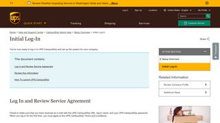 UPS CampusShip: Initial Log-In - United States - UPS.com