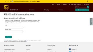 Email Communications: UPS - United States - UPS.com