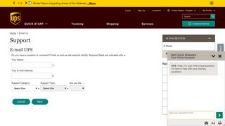 UPS.com Email Application - United States