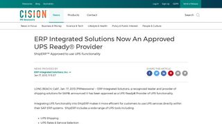ERP Integrated Solutions Now An Approved UPS Ready® Provider