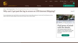 Why can't I get past the log in screen on UPS Internet Shipping?: UPS ...