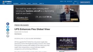 UPS Enhances Flex Global View - CNBC.com