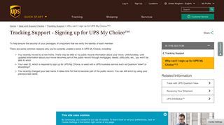 Tracking Support - Signing up for UPS My Choice™ | UPS - United ...