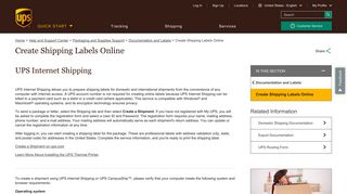 Create Shipping Labels Online: UPS - United States - UPS.com