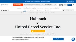 Hubbuch v. United Parcel Service, Inc, CASE NO. 3:07-CV-691-S ...
