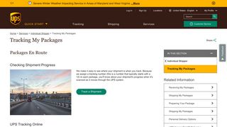 Tracking My Packages: UPS - United States - UPS.com