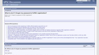 What to do if I forgot my password of UPSC registration? - UPSC ...