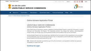Online Advisers Application Portal | UPSC