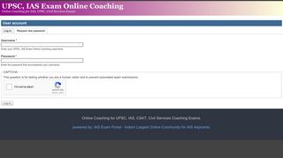 User account | UPSC, IAS Exam Online Coaching - IAS EXAM PORTAL